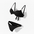 Alba Bikini – Black two-piece bikini with gold rings by AquaMuse