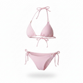 Pia Bikini – Blush pink triangle bikini with adjustable tie sides by AquaMuse